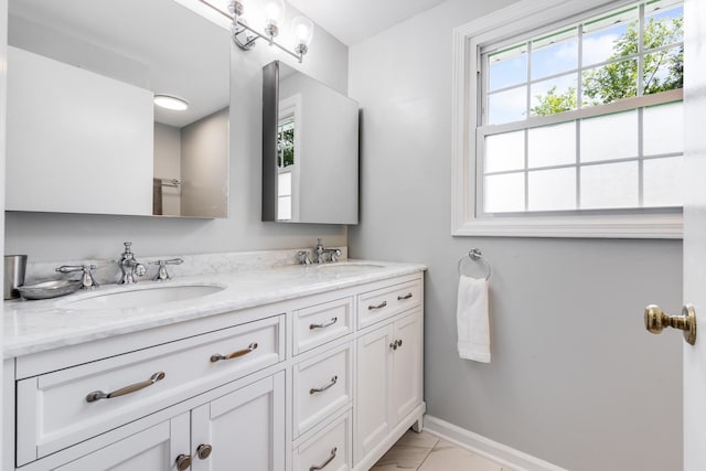 25W303 Gunston Ave, Naperville, IL 60540 - full bathroom with double vanity and baseboards