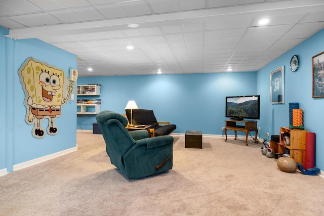 25W303 Gunston Ave, Naperville, IL 60540 - carpeted living area with baseboards and recessed lighting