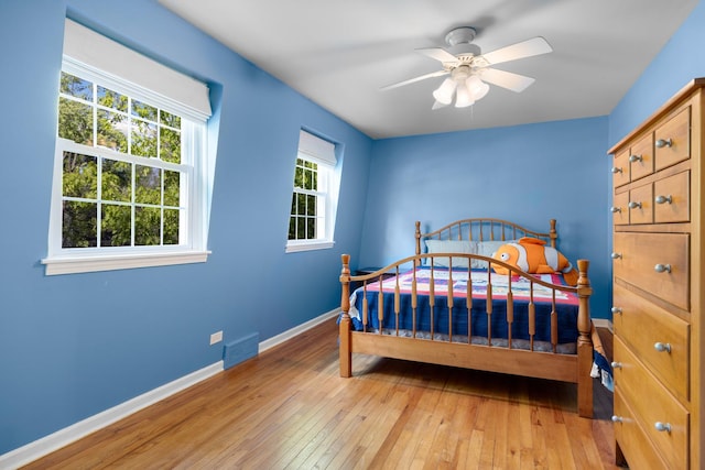 25W303 Gunston Ave, Naperville, IL 60540 - bedroom featuring light wood-style floors, baseboards, and ceiling fan