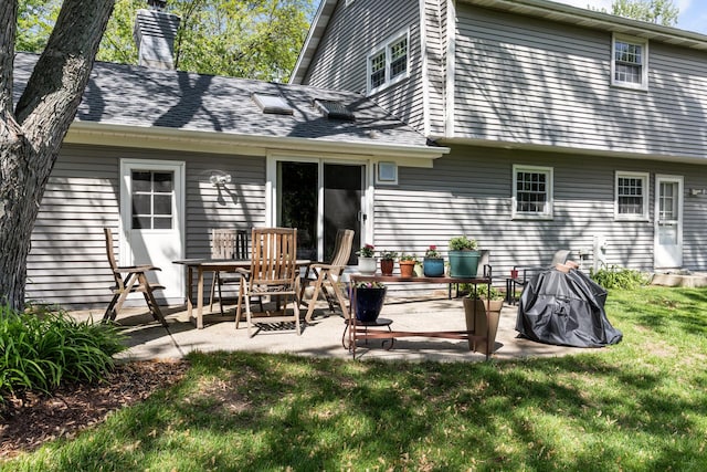 25W303 Gunston Ave, Naperville, IL 60540 - rear view of property with a yard, a patio area, and a chimney