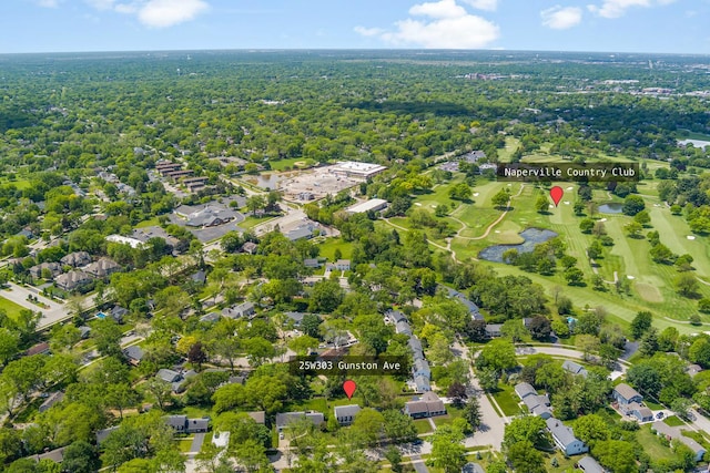 25W303 Gunston Ave, Naperville, IL 60540 - aerial overview of property's location with a golf club and nearby suburban area