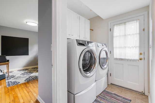 25W303 Gunston Ave, Naperville, IL 60540 - laundry area with washer and dryer, cabinet space, and baseboards