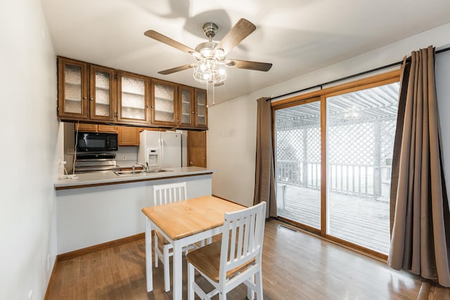 1532 E Stonehenge Drive -, Sycamore, IL 60178 - dining area with wood finished floors and a ceiling fan