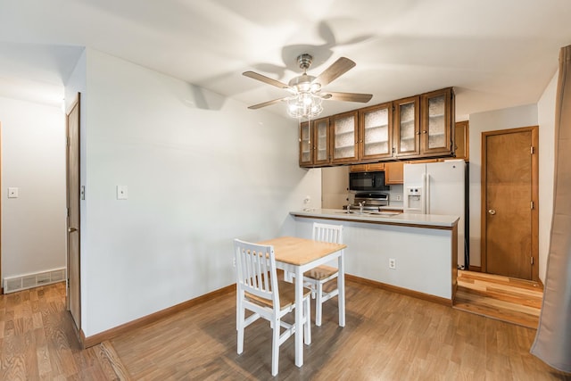 1532 E Stonehenge Drive -, Sycamore, IL 60178 - dining area with light wood-style floors and ceiling fan