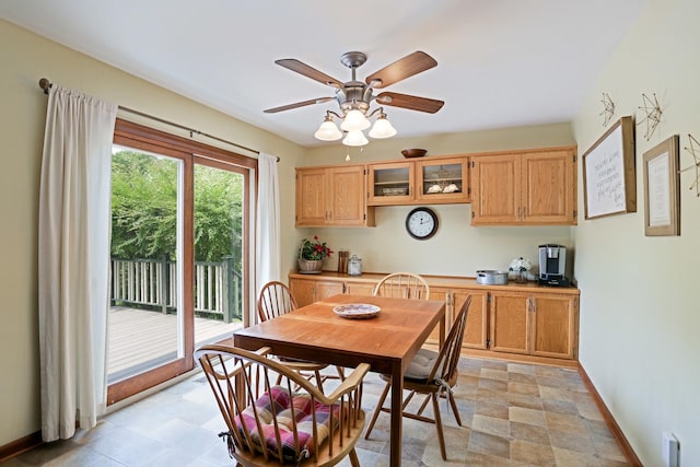 611 S 10th Ave, Saint Charles, IL 60174 - dining area featuring ceiling fan and baseboards