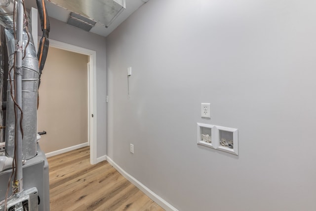 3708 W 162nd Pl, Markham, IL 60428 - laundry room with light wood-type flooring, attic access, and washer hookup