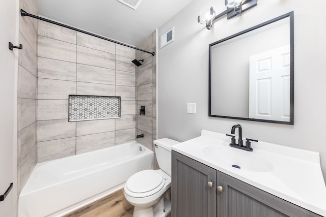3708 W 162nd Pl, Markham, IL 60428 - bathroom with vanity, shower / washtub combination, and wood finished floors