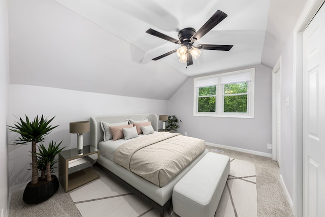 3708 W 162nd Pl, Markham, IL 60428 - bedroom featuring lofted ceiling, light carpet, and a ceiling fan