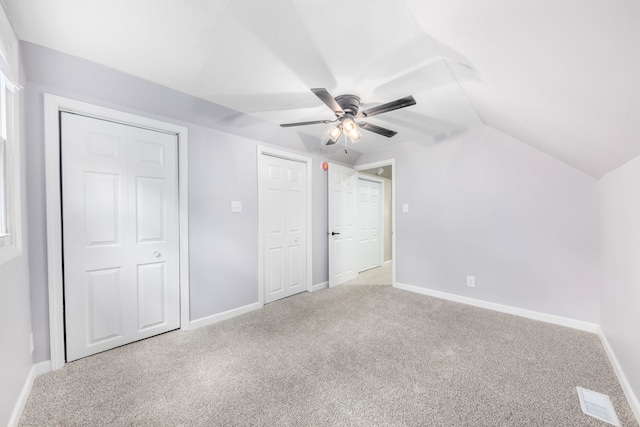 3708 W 162nd Pl, Markham, IL 60428 - unfurnished bedroom with carpet, lofted ceiling, and ceiling fan