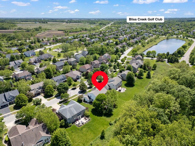 1284 Mcdole Dr, Sugar Grove, IL 60554 - aerial view of residential area with a large body of water