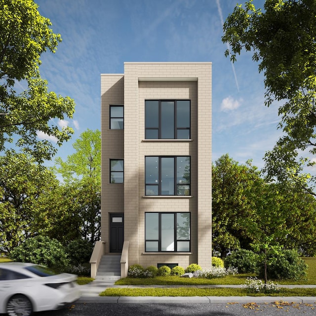 2636 W Evergreen Ave Unit 1, Chicago, IL 60622 - modern home featuring brick siding
