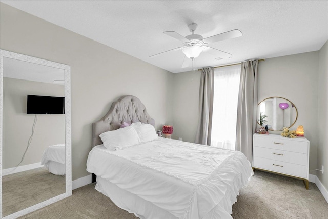 1908 Littlefield Ln, Mahomet, IL 61853 - bedroom with light carpet, baseboards, and ceiling fan