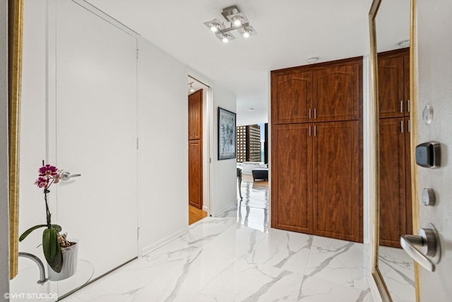 505 N Lake Shore Dr Unit 5201, Chicago, IL 60611 - corridor with light marble finish floors