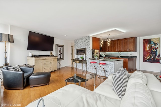 505 N Lake Shore Dr Unit 5201, Chicago, IL 60611 - living area featuring light wood-type flooring and a chandelier