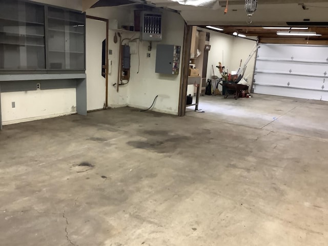 404 W Francis Rd, New Lenox, IL 60451 - garage with electric panel, a central vacuum unit, a garage door opener, and a heating unit