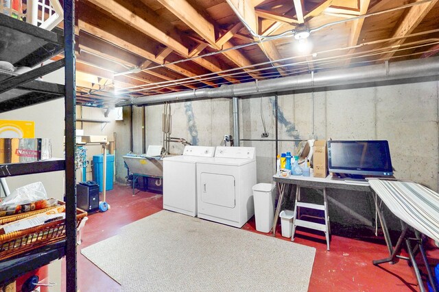 143 Scott Dr, East Dundee, IL 60118 - unfinished basement with separate washer and dryer and a sink