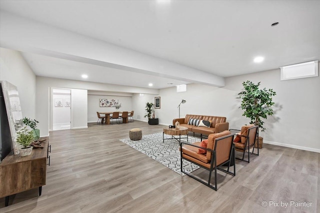 1520 Silver Maple Ct, Naperville, IL 60563 - living area with wood finished floors, baseboards, and recessed lighting