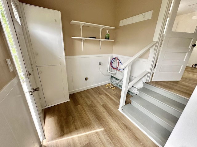 964 S Washington Ave, Kankakee, IL 60901 - stairs with wainscoting and wood finished floors
