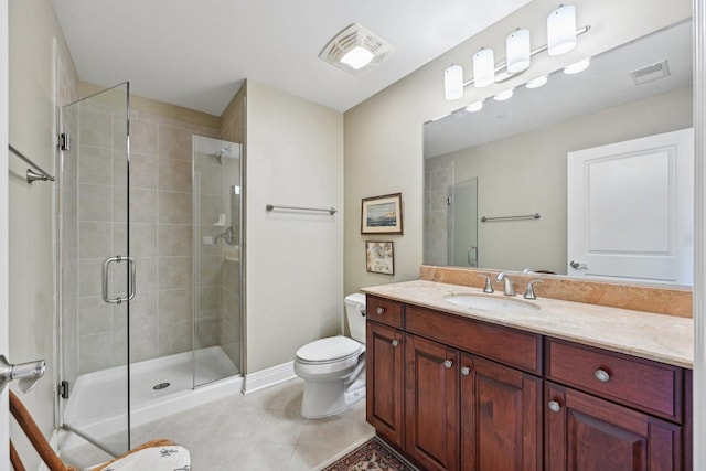 170 N NW Hwy Unit 401, Park Ridge, IL 60068 - full bathroom with toilet, tile patterned flooring, vanity, and a stall shower