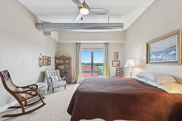 170 N NW Hwy Unit 401, Park Ridge, IL 60068 - bedroom featuring carpet flooring, access to outside, and ceiling fan