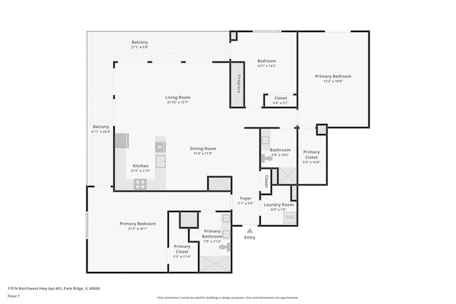 170 N NW Hwy Unit 401, Park Ridge, IL 60068 - property floor plan