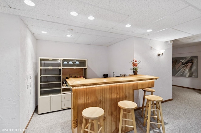 5 N Chestnut Ct, Hawthorn Woods, IL 60047 - indoor dry bar featuring carpet, baseboards, recessed lighting, and a drop ceiling