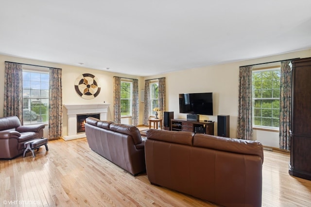 5 N Chestnut Ct, Hawthorn Woods, IL 60047 - living room featuring healthy amount of natural light, light wood-style floors, and a lit fireplace