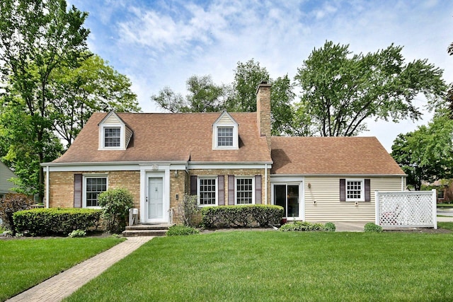 8 S Merrill, Park Ridge, IL 60068 - cape cod-style house with a front lawn, a chimney, brick siding, and roof with shingles