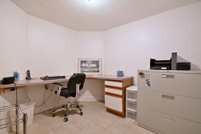 8 S Merrill, Park Ridge, IL 60068 - home office featuring built in desk, a textured ceiling, and light tile patterned floors