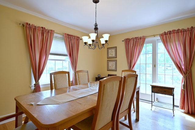 8 S Merrill, Park Ridge, IL 60068 - dining space with a chandelier, light wood-style flooring, and crown molding