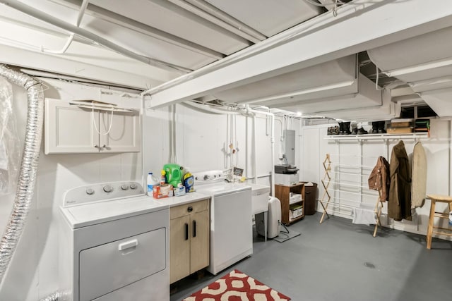 961 N Arrowhead Dr, Palatine, IL 60074 - laundry area with independent washer and dryer and cabinet space