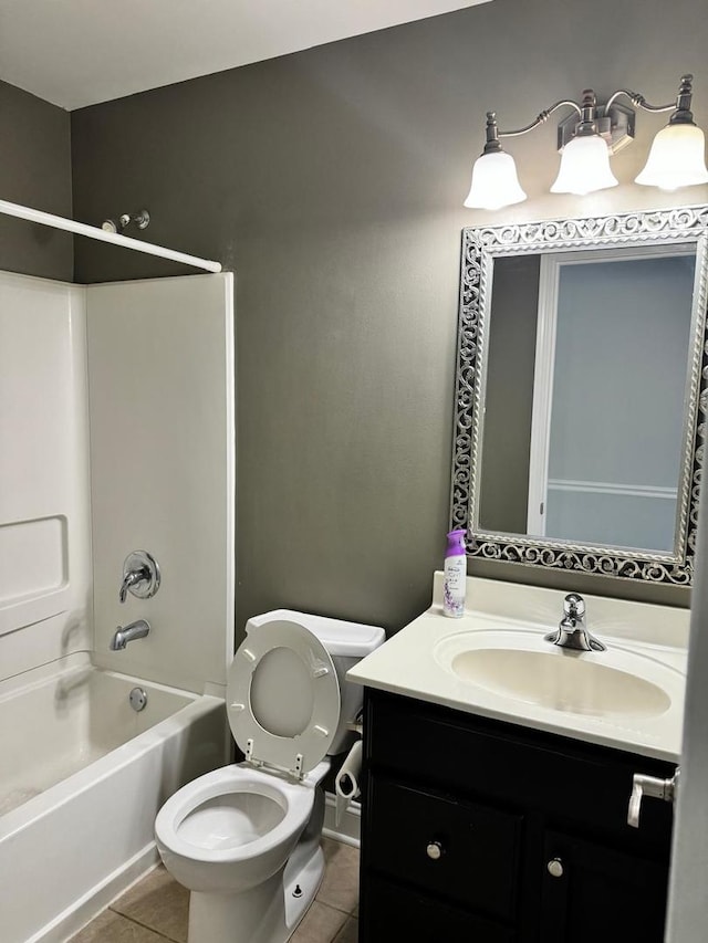 3292 Bromley Ln, Aurora, IL 60502 - full bathroom featuring tile patterned flooring, vanity, toilet, and tub / shower combination