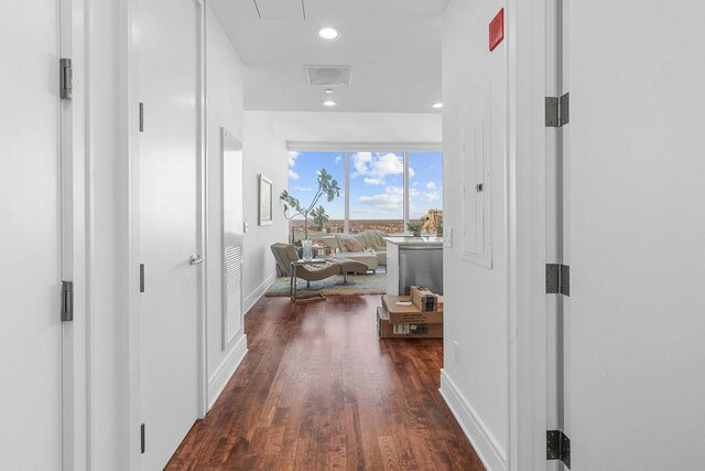 401 N Wabash Ave Unit 42E, Chicago, IL 60611 - hall with wood finished floors, baseboards, and recessed lighting
