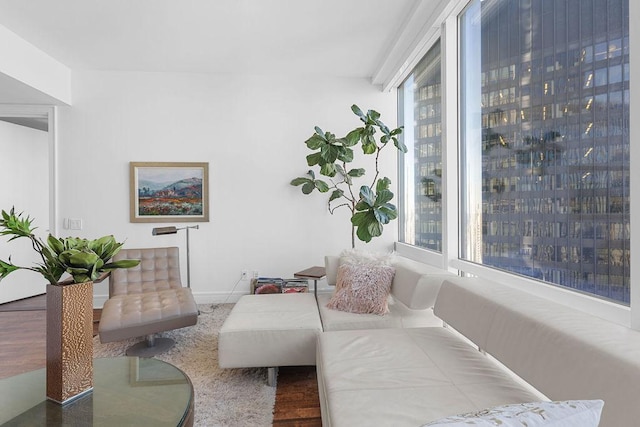 401 N Wabash Ave Unit 42E, Chicago, IL 60611 - living area with wood finished floors and baseboards