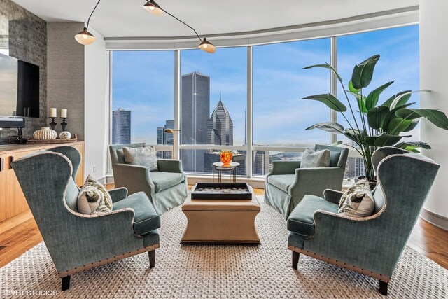 401 N Wabash Ave Unit 54E, Chicago, IL 60611 - sunroom featuring a view of skyline