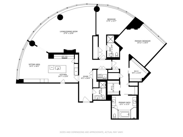 401 N Wabash Ave Unit 54E, Chicago, IL 60611 - room layout