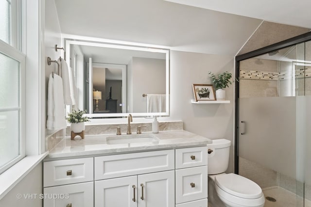 614 S Patton Ave, Arlington Heights, IL 60005 - full bath featuring vanity, a shower stall, and toilet