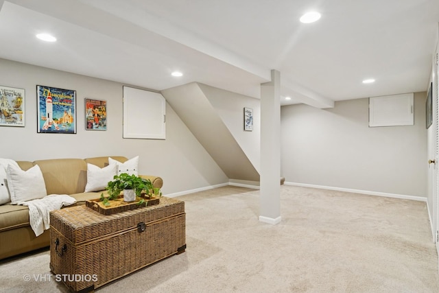 614 S Patton Ave, Arlington Heights, IL 60005 - living area with light carpet, recessed lighting, and baseboards