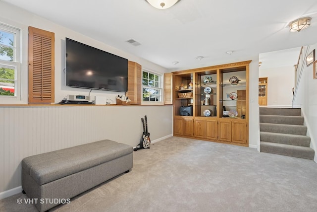 150 Red Bridge Rd, Lake Zurich, IL 60047 - sitting room with stairway and carpet