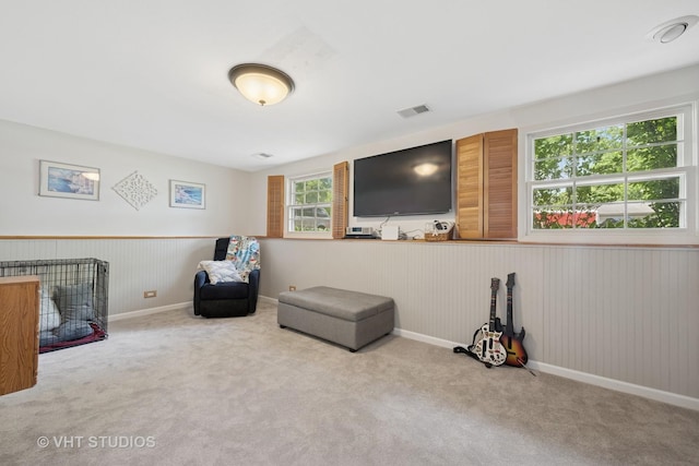 150 Red Bridge Rd, Lake Zurich, IL 60047 - living area with wainscoting and carpet floors