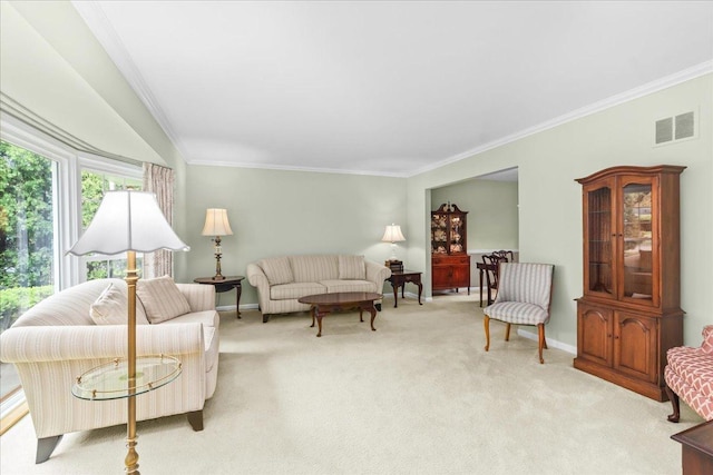 1025 Oxford Rd, Deerfield, IL 60015 - living area featuring crown molding, light colored carpet, and baseboards