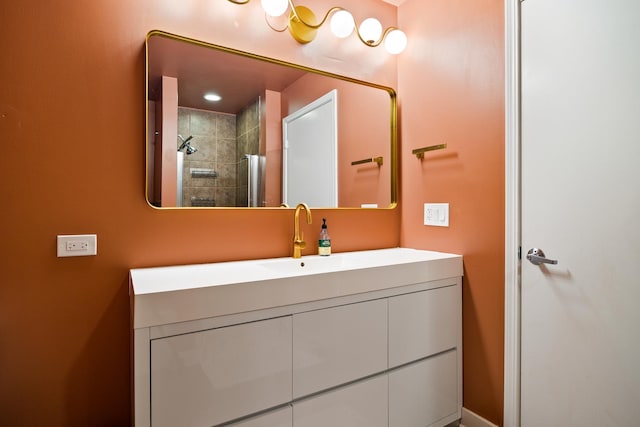 320 E 21st St Unit 402, Chicago, IL 60616 - bathroom with vanity and a tile shower