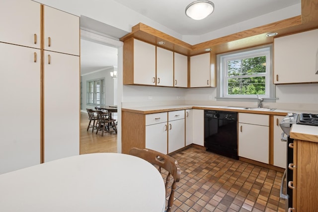 2109 Cummings Ln, Flossmoor, IL 60422 - kitchen with dishwasher, light countertops, white cabinetry, and healthy amount of natural light
