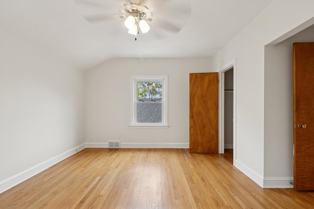 2109 Cummings Ln, Flossmoor, IL 60422 - unfurnished bedroom with light wood-style flooring, baseboards, and a ceiling fan