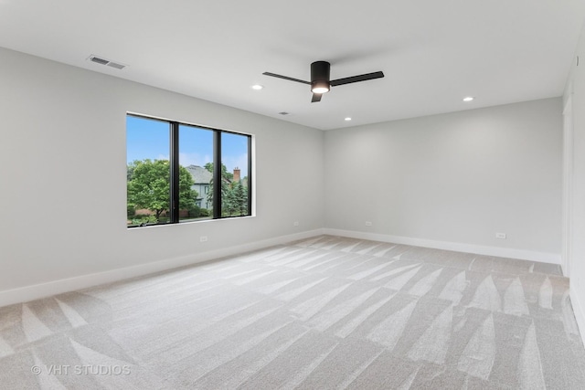1527 N Louise Ln, Palatine, IL 60067 - spare room featuring light colored carpet, recessed lighting, and a ceiling fan