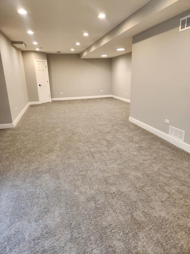 6704 Whisper Glen Dr, Plainfield, IL 60586 - finished basement with recessed lighting and dark carpet