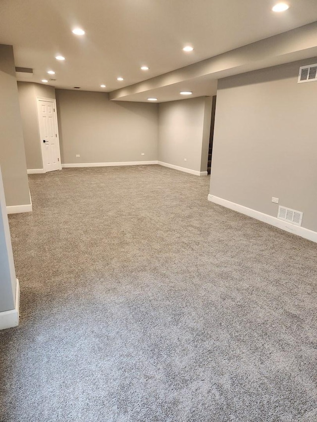 6704 Whisper Glen Dr, Plainfield, IL 60586 - finished basement featuring recessed lighting and carpet flooring