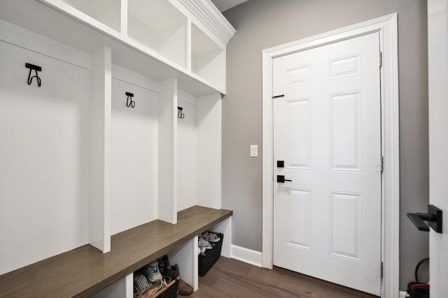 6704 Whisper Glen Dr, Plainfield, IL 60586 - mudroom with dark wood-type flooring and baseboards