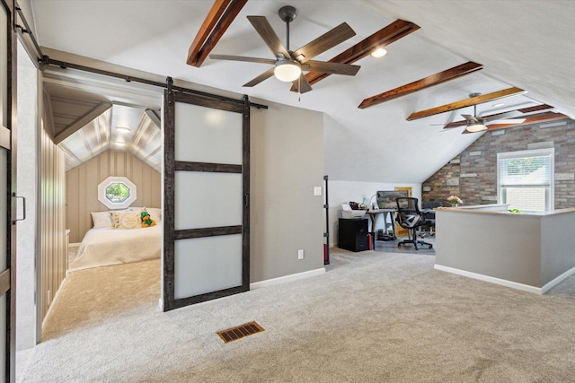 404 Vale Ave N, Rockford, IL 61107 - bonus room featuring a barn door, plenty of natural light, baseboards, and an office area
