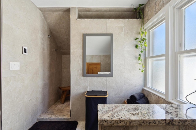 404 Vale Ave N, Rockford, IL 61107 - full bath featuring walk in shower and tile walls